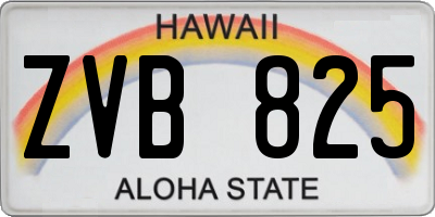 HI license plate ZVB825