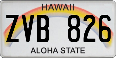 HI license plate ZVB826
