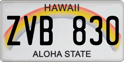 HI license plate ZVB830