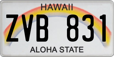 HI license plate ZVB831