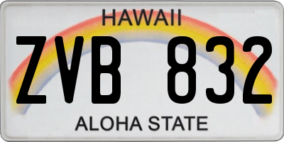 HI license plate ZVB832