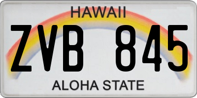 HI license plate ZVB845