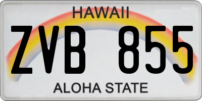 HI license plate ZVB855