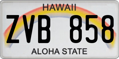 HI license plate ZVB858