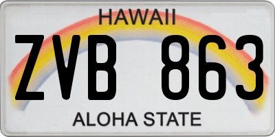 HI license plate ZVB863