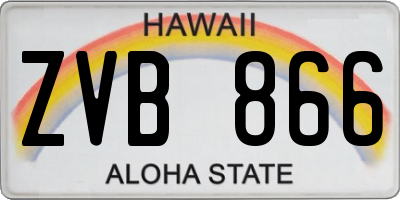 HI license plate ZVB866