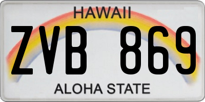HI license plate ZVB869