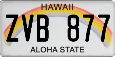HI license plate ZVB877