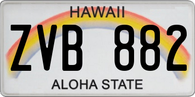 HI license plate ZVB882