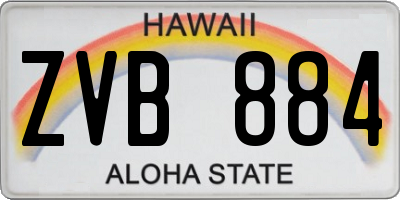 HI license plate ZVB884