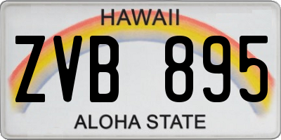 HI license plate ZVB895