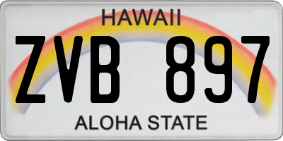 HI license plate ZVB897