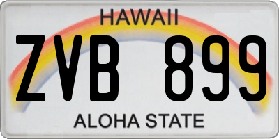 HI license plate ZVB899