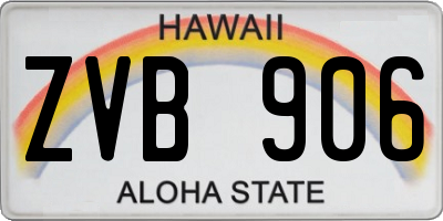 HI license plate ZVB906