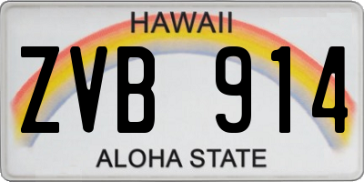 HI license plate ZVB914
