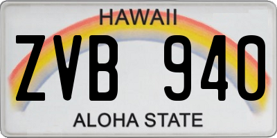 HI license plate ZVB940