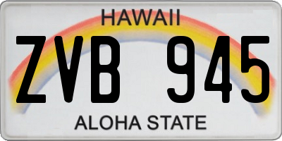 HI license plate ZVB945