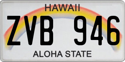 HI license plate ZVB946