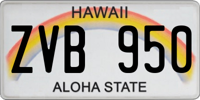 HI license plate ZVB950