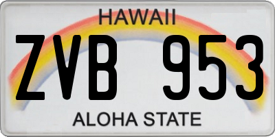 HI license plate ZVB953