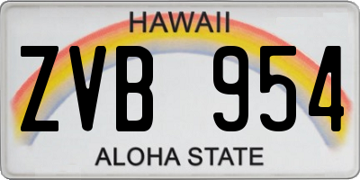 HI license plate ZVB954
