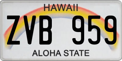 HI license plate ZVB959