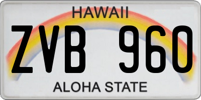 HI license plate ZVB960