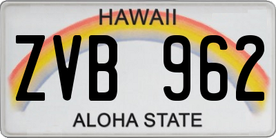 HI license plate ZVB962