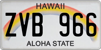 HI license plate ZVB966