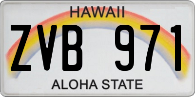 HI license plate ZVB971