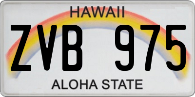 HI license plate ZVB975