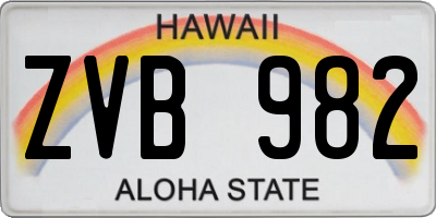 HI license plate ZVB982