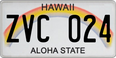 HI license plate ZVC024