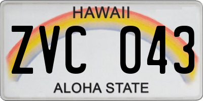 HI license plate ZVC043