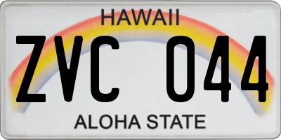 HI license plate ZVC044