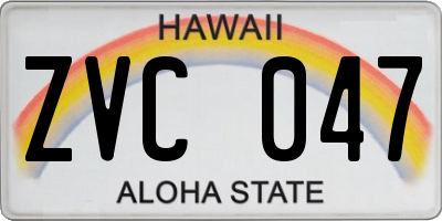 HI license plate ZVC047