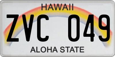 HI license plate ZVC049