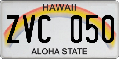 HI license plate ZVC050