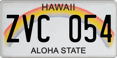 HI license plate ZVC054