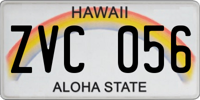 HI license plate ZVC056