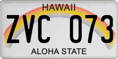 HI license plate ZVC073