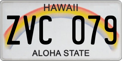HI license plate ZVC079