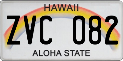 HI license plate ZVC082