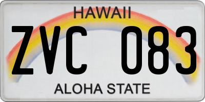 HI license plate ZVC083