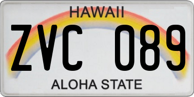 HI license plate ZVC089