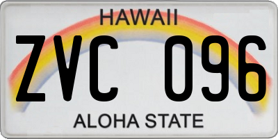 HI license plate ZVC096