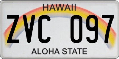 HI license plate ZVC097