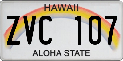 HI license plate ZVC107