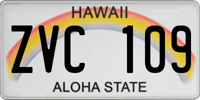 HI license plate ZVC109