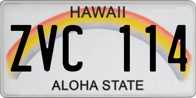 HI license plate ZVC114